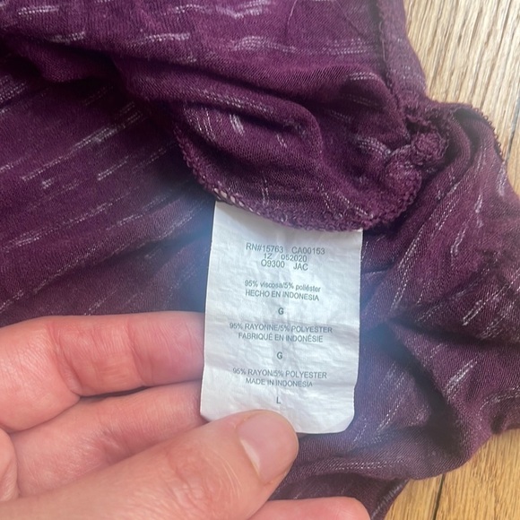 Hanes Purple Heathered Long Sleeve Tee Shirt L - Picture 6 of 6